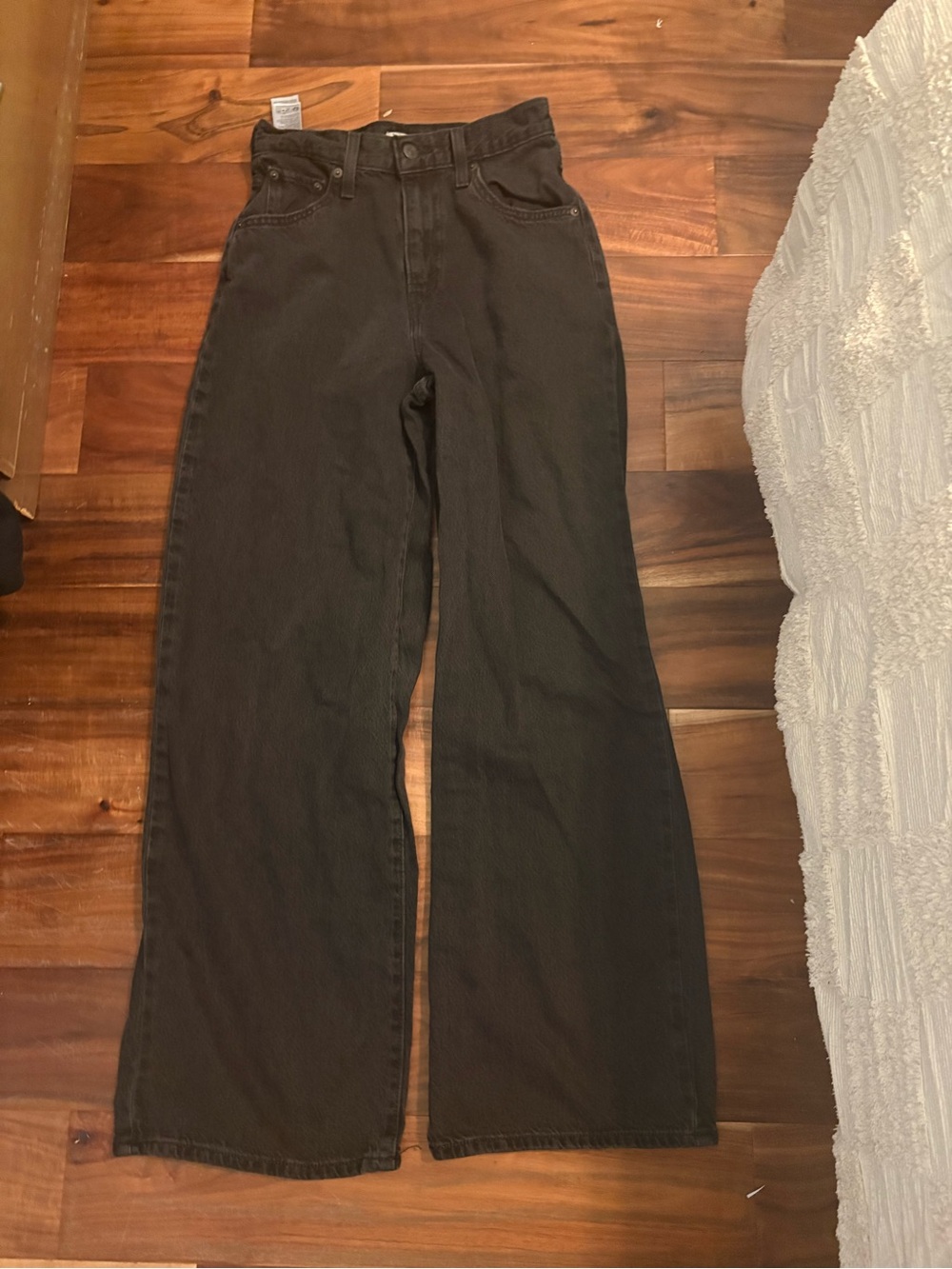 Levi’s Cinch Baggy Jeans 26 31 Black High Rise Wide Leg Adjustable (1260)